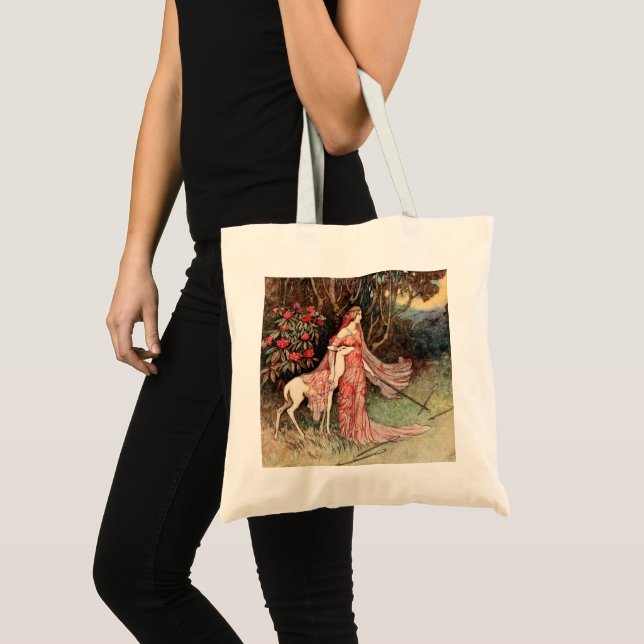 Bolsa Tote Ilustração de Irmão e irmã Grimm Fawn (Frente (produto))