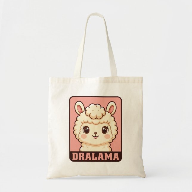 Bolsa Tote Ilustração de lhama fofa design (Frente)