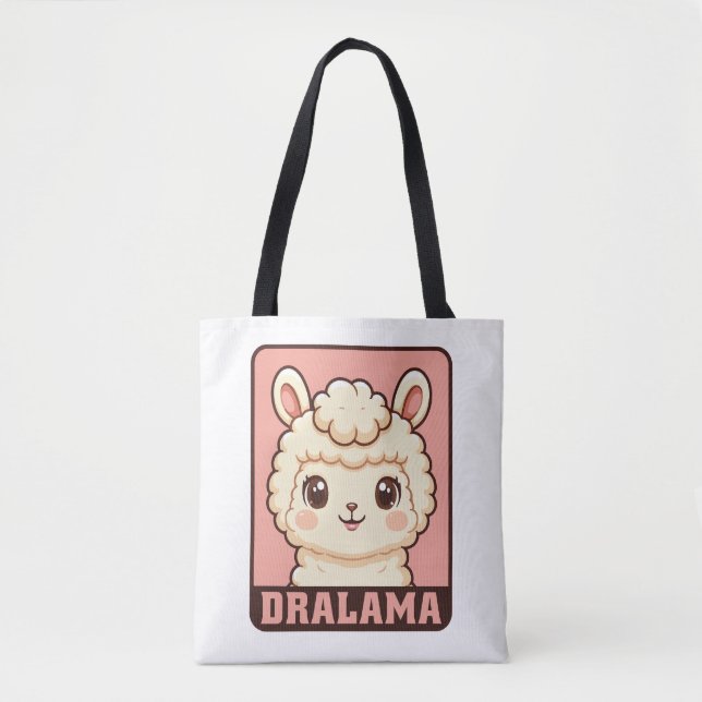 Bolsa Tote Ilustração de lhama fofa design (Frente)
