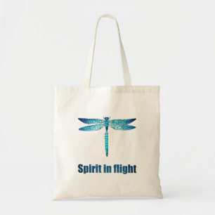 Bolsa Tote Ilustração de Libélula Azul em Voo