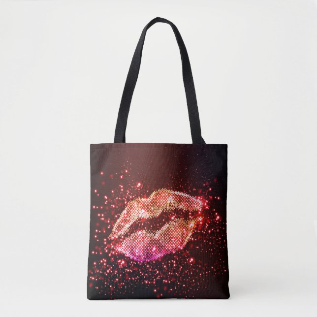 Bolsa Tote Ilustração de Lip editável: Design gráfico simples (Frente)