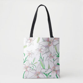 Bolsa Tote Ilustração de Lírios Brancos
