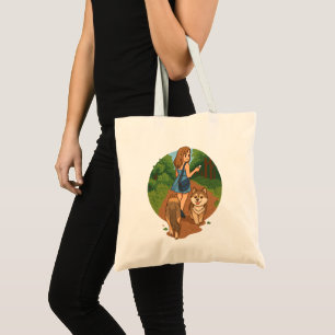 Bolsa Tote Ilustração de Mãe de Cachorro Fofo Passeando com F