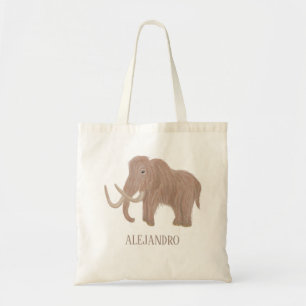 Bolsa Tote Ilustração de Mamute Marrom Personalizada