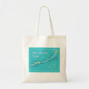 Bolsa Tote Ilustração de Mapa de Chaves da Flórida