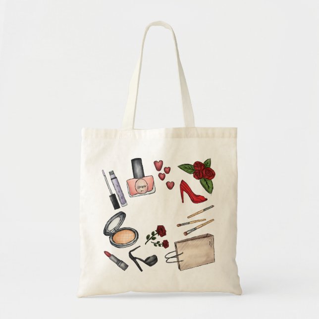 Bolsa Tote Ilustração de moda  (Frente)