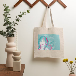 Bolsa Tote Ilustração de Mulher Artística
