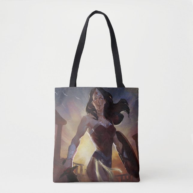 Bolsa Tote Ilustração de Mulher Maravilha de Crise Infinita (Frente)