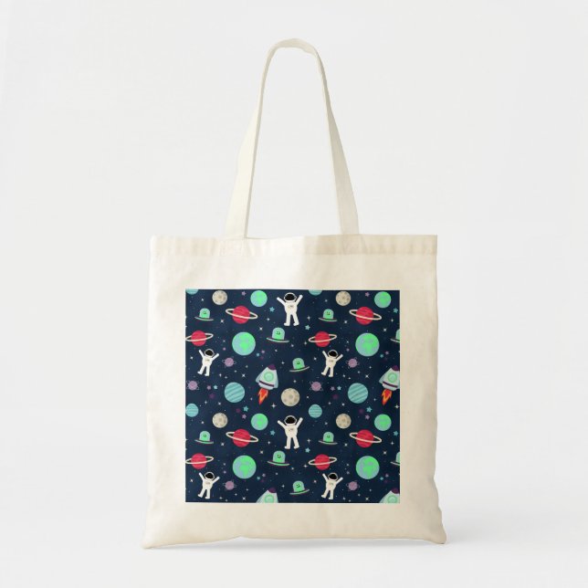 Bolsa Tote ilustração de padrão espacial (Frente)