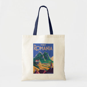 Bolsa Tote Ilustração de Paisagem da Romênia Arte de Viagem V