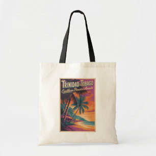 Bolsa Tote Ilustração de paisagem de Trinidad e Tobago Viagem