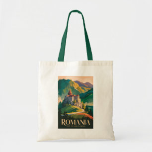 Bolsa Tote Ilustração de Paisagem do Castelo da Romênia Arte