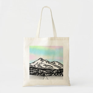 Bolsa Tote Ilustração de Paisagem do Monte Shasta