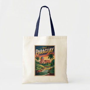 Bolsa Tote Ilustração de Paisagem do Paraguai Arte de Viagem 