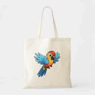 Bolsa Tote Ilustração de papagaio de desenho animado