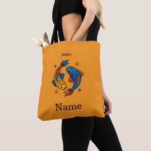 Bolsa Tote Ilustração de Peixe de Desenho Animado do Signo de
