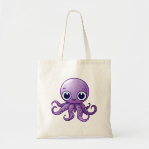 Bolsa Tote Ilustração de polvo em desenho animado