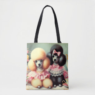 Bolsa Tote Ilustração de Poodle em Cute