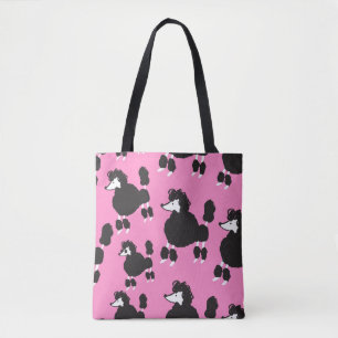 Bolsa Tote Ilustração de poodle sem soldadura em francês v