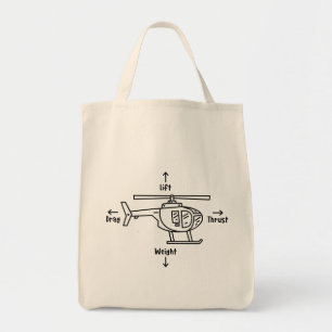 Bolsa Tote Ilustração de quatro forças de voo de helicóptero 