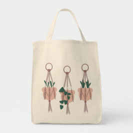 Bolsa Tote Ilustração de Suporte de Macramê de Plantas Tropic