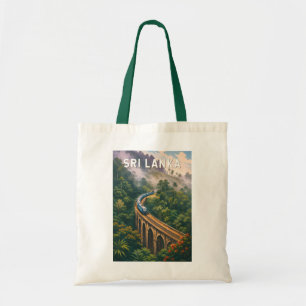 Bolsa Tote Ilustração de Trem do Sri Lanka Arte de Viagem Vin