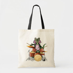 Bolsa Tote Ilustração De Um Chasmosauro Jogando Os Tambores.