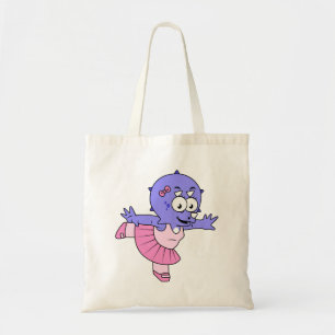 Bolsa Tote Ilustração De Um Dançarino De Balés Tricerátops.
