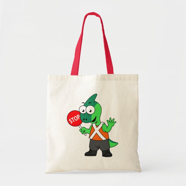 Bolsa Tote Ilustração De Um Executante De Tráfego De Parasaur (Frente)
