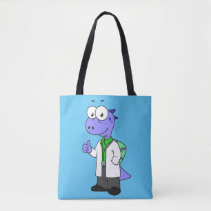 Bolsa Tote Ilustração De Um Médico Espinossauro.