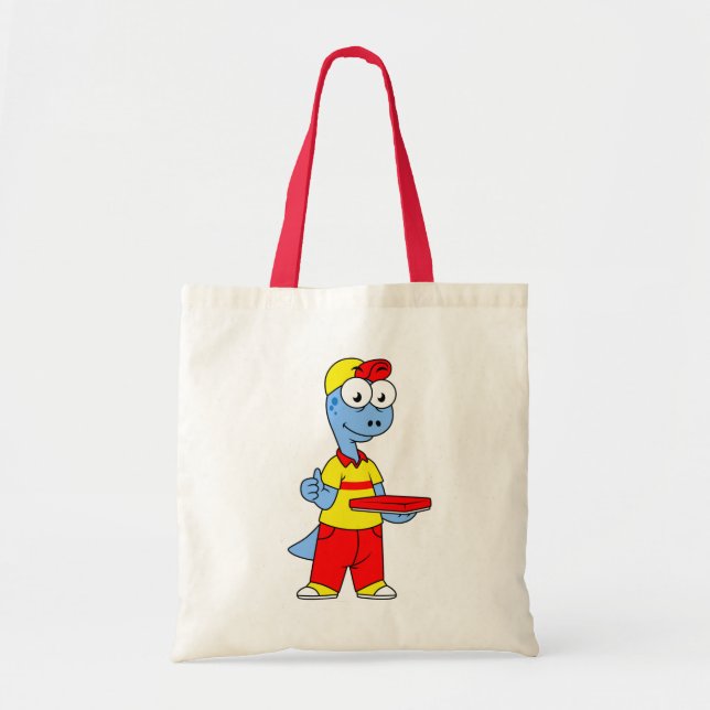 Bolsa Tote Ilustração De Um Prestador De Brontossauro. (Frente)