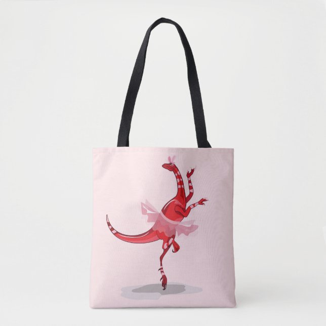 Bolsa Tote Ilustração De Um Raptor De Ballerina. (Frente)