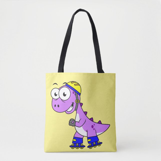 Bolsa Tote Ilustração De Um Tyrannosaurus Rex De Pé. (Frente)