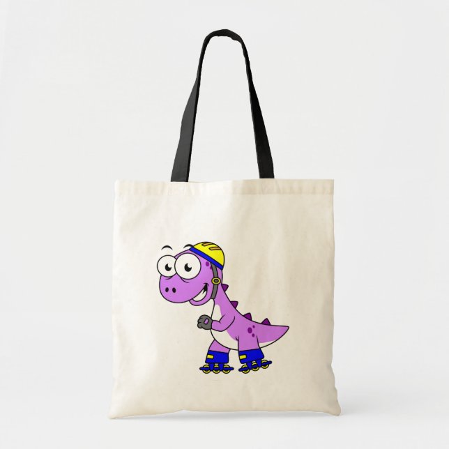 Bolsa Tote Ilustração De Um Tyrannosaurus Rex De Pé. (Frente)