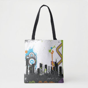 Bolsa Tote Ilustração de uma arquitectura da cidade suja