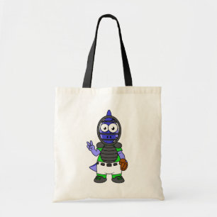 Bolsa Tote Ilustração De Uma Caçadora De Basebol De Parasauro