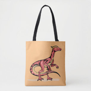 Bolsa Tote Ilustração De Velociraptor.