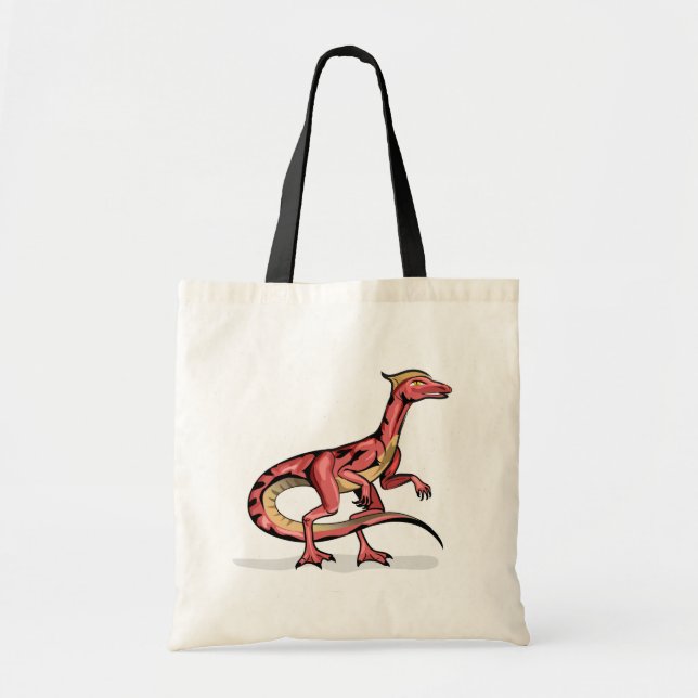 Bolsa Tote Ilustração De Velociraptor. (Frente)