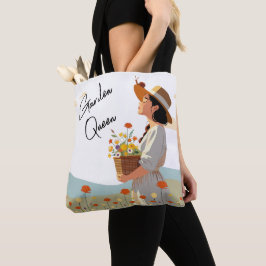 Bolsa Tote Ilustração de Verão da Rainha Floral do Jardim