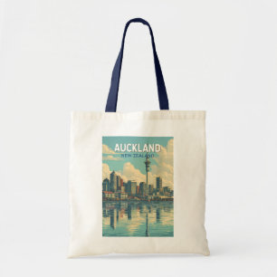 Bolsa Tote Ilustração de Viagem Arte Retro Auckland Nova Zelâ