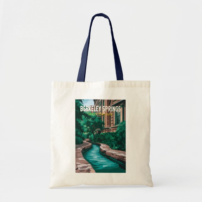 Bolsa Tote Ilustração de Viagem Berkeley Springs West Virgini (Frente)
