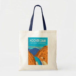 Bolsa Tote Ilustração de viagem da Barragem Hoover Arizona Ne