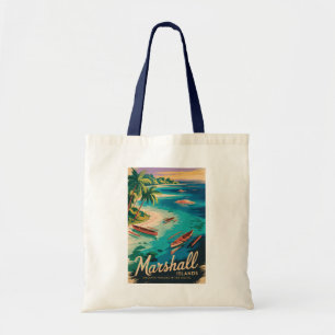 Bolsa Tote Ilustração de viagem da costa das Ilhas Marshall A