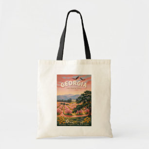 Bolsa Tote Ilustração de viagem da Geórgia Arte Vintage