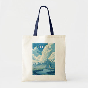 Bolsa Tote Ilustração de viagem da Islândia Arte Vintage