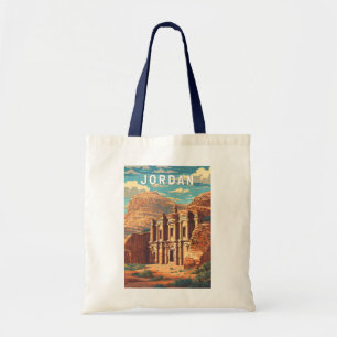 Bolsa Tote Ilustração de viagem da Jordânia Arte Vintage