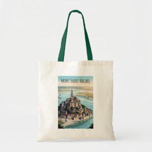 Bolsa Tote Ilustração de Viagem de Arte de Mont-Saint-Michel