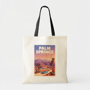 Bolsa Tote Ilustração de Viagem de Arte de Palm Springs Calif