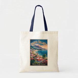 Bolsa Tote Ilustração de viagem de arte de Puerto Vallarta Mé