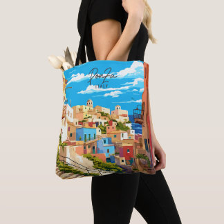 Bolsa Tote Ilustração de Viagem de Arte Ponza Italy Vintage